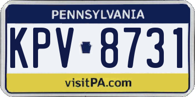 PA license plate KPV8731