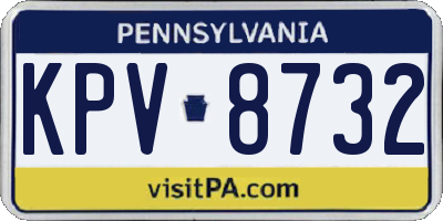 PA license plate KPV8732