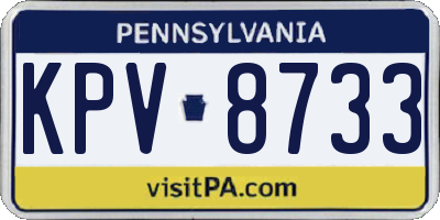 PA license plate KPV8733