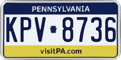 PA license plate KPV8736