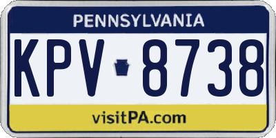 PA license plate KPV8738