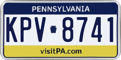 PA license plate KPV8741