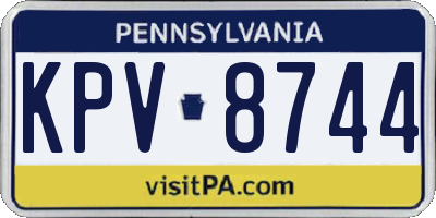 PA license plate KPV8744