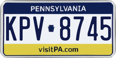 PA license plate KPV8745