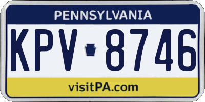 PA license plate KPV8746