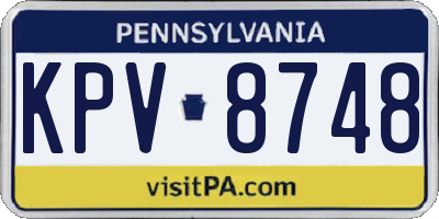 PA license plate KPV8748