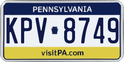 PA license plate KPV8749