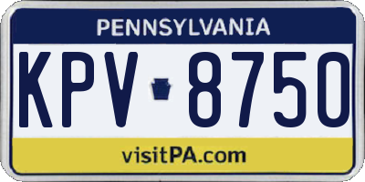 PA license plate KPV8750