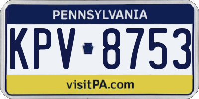 PA license plate KPV8753
