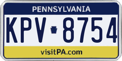 PA license plate KPV8754