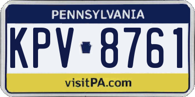 PA license plate KPV8761