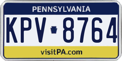 PA license plate KPV8764