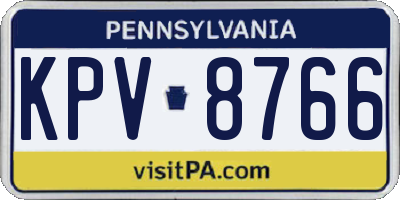 PA license plate KPV8766