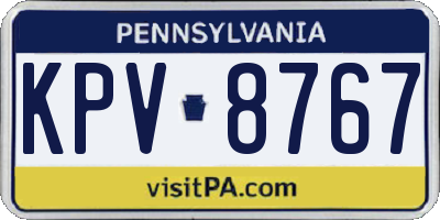 PA license plate KPV8767