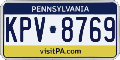 PA license plate KPV8769
