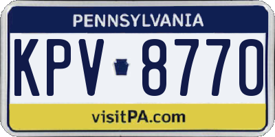 PA license plate KPV8770