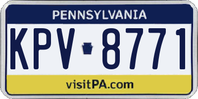 PA license plate KPV8771