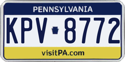 PA license plate KPV8772