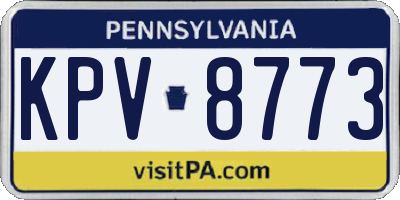 PA license plate KPV8773
