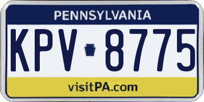 PA license plate KPV8775