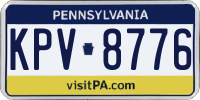 PA license plate KPV8776