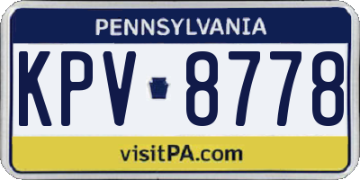 PA license plate KPV8778
