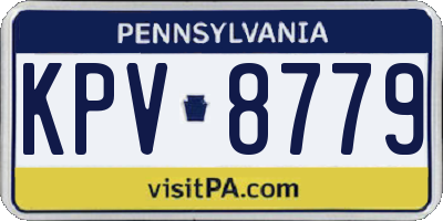 PA license plate KPV8779
