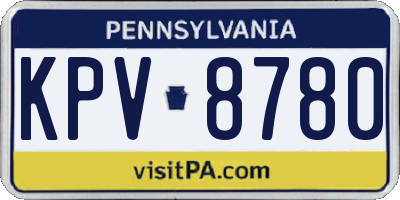 PA license plate KPV8780
