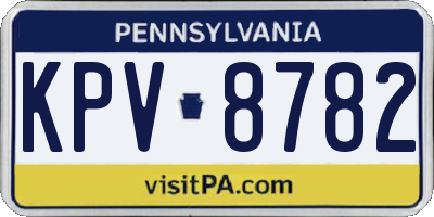 PA license plate KPV8782
