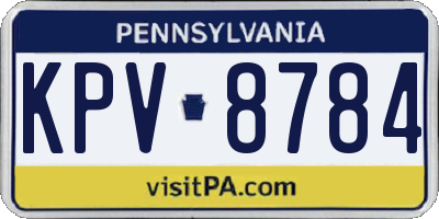 PA license plate KPV8784