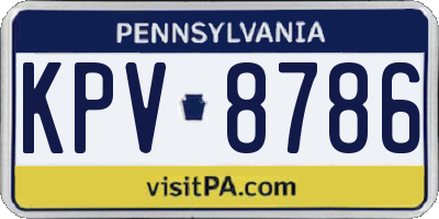 PA license plate KPV8786