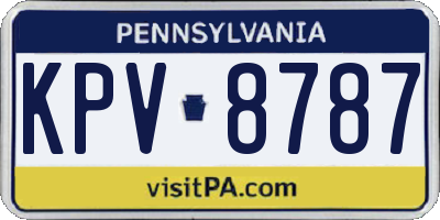 PA license plate KPV8787