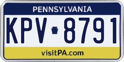 PA license plate KPV8791