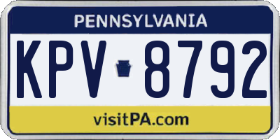 PA license plate KPV8792