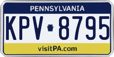 PA license plate KPV8795