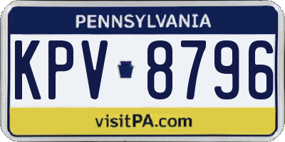 PA license plate KPV8796
