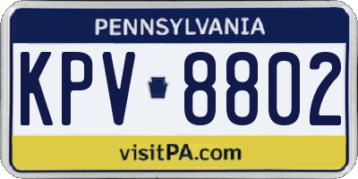 PA license plate KPV8802