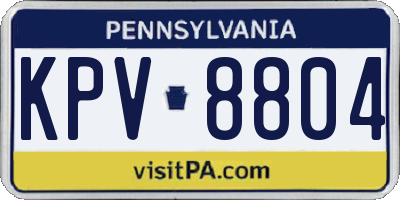PA license plate KPV8804