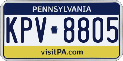 PA license plate KPV8805