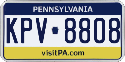 PA license plate KPV8808