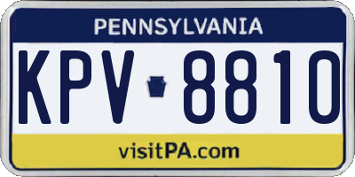 PA license plate KPV8810