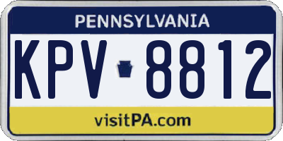 PA license plate KPV8812