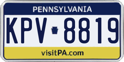 PA license plate KPV8819