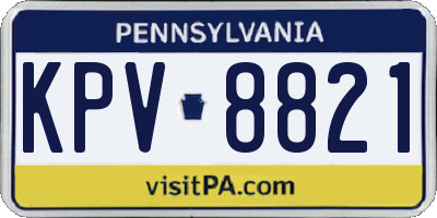 PA license plate KPV8821