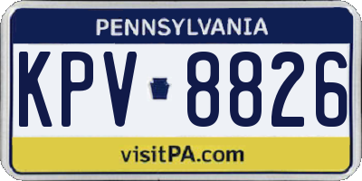 PA license plate KPV8826