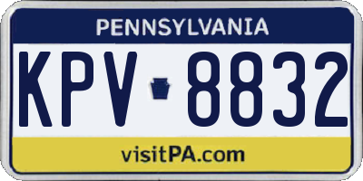 PA license plate KPV8832