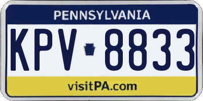 PA license plate KPV8833