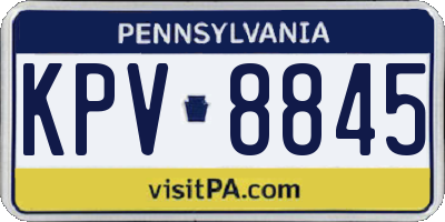 PA license plate KPV8845