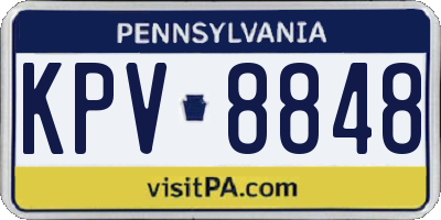 PA license plate KPV8848