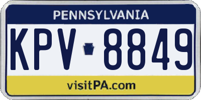 PA license plate KPV8849